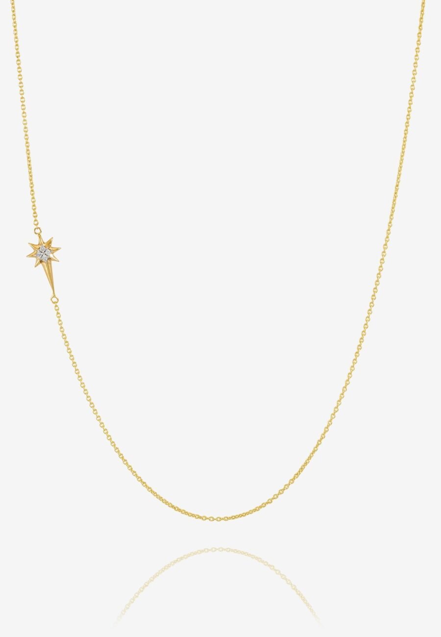 Solid Gold And Diamond North Star Necklace