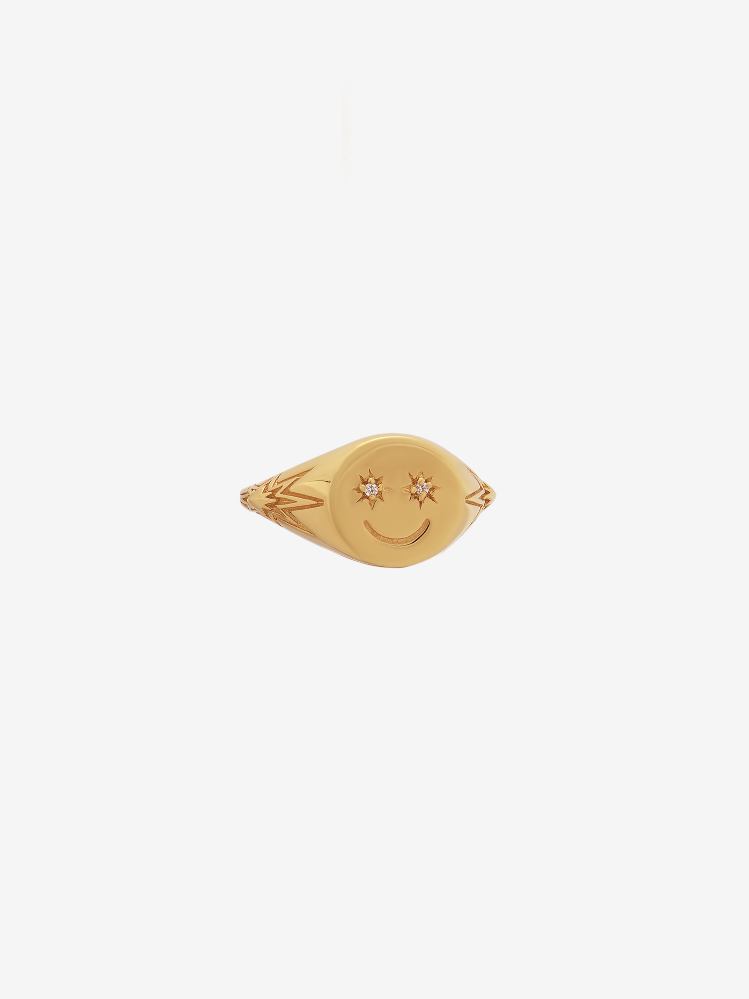 Happy Face Pinky Signet Ring